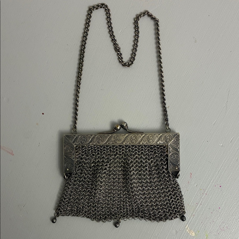 🎉HP🎉Vintage early 1900s German Silver Chainmail Evening Bag